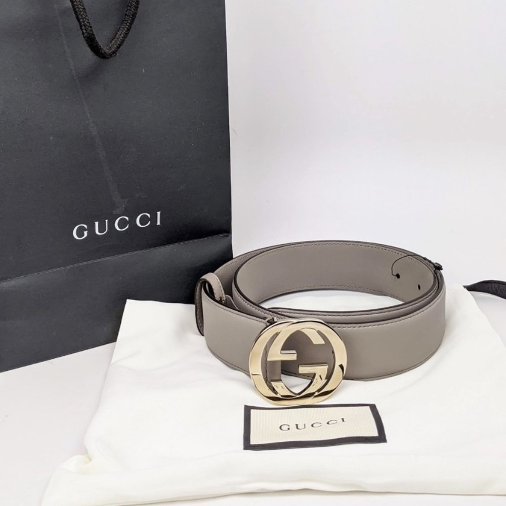 Gucci Women’s Gray Interlocking Belt